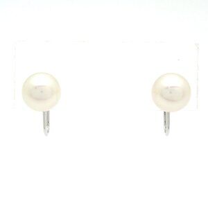 Mikimoto Clip On Earrings 18K White Gold White Pearl
